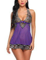 Summer Women Nightwear V-Neck Lace Lingerie Babydoll